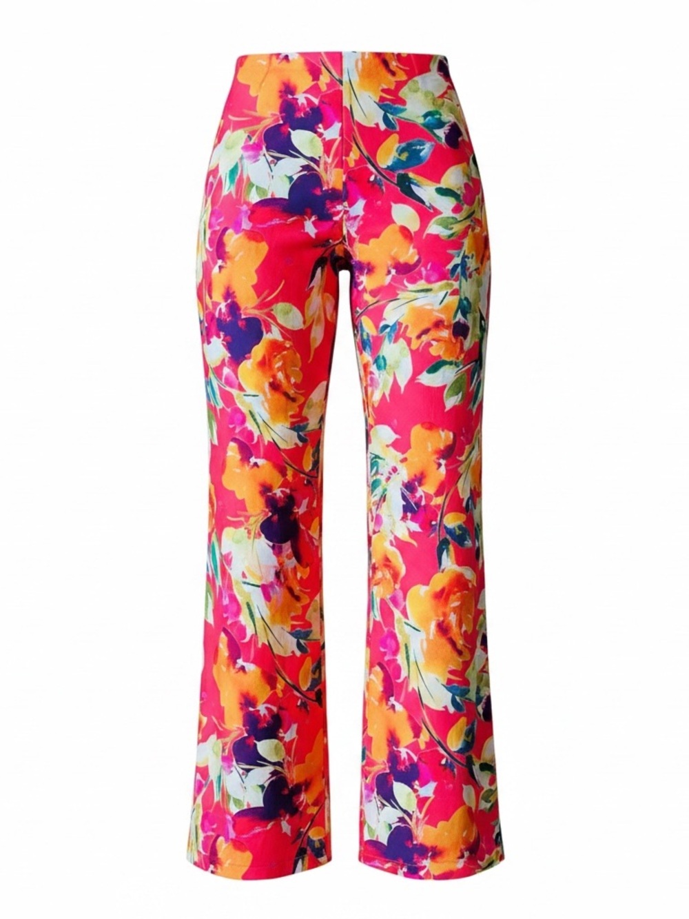 Guess Floral Boot-Cut Pants - Pink Multicolor